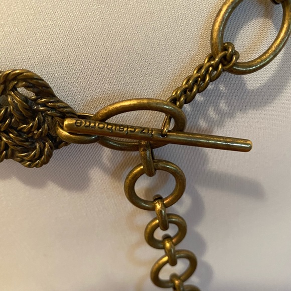 Liz Claiborne metal chain toggle belt plait knot - Picture 8 of 14
